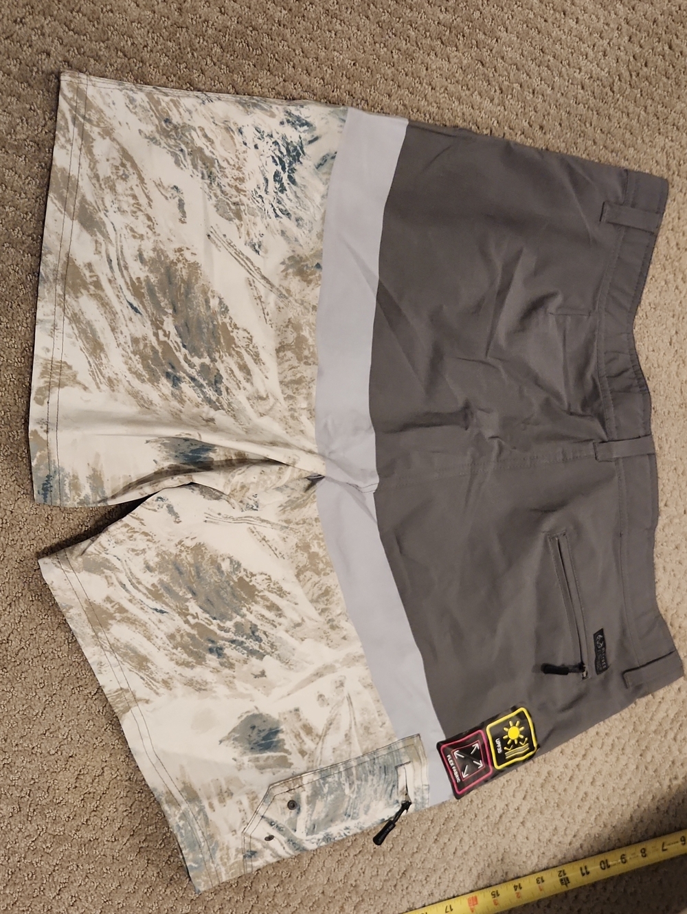 NEW REALTREE Men's Two-Tone Gray & Sand Pattern FISHING SHORTS XL